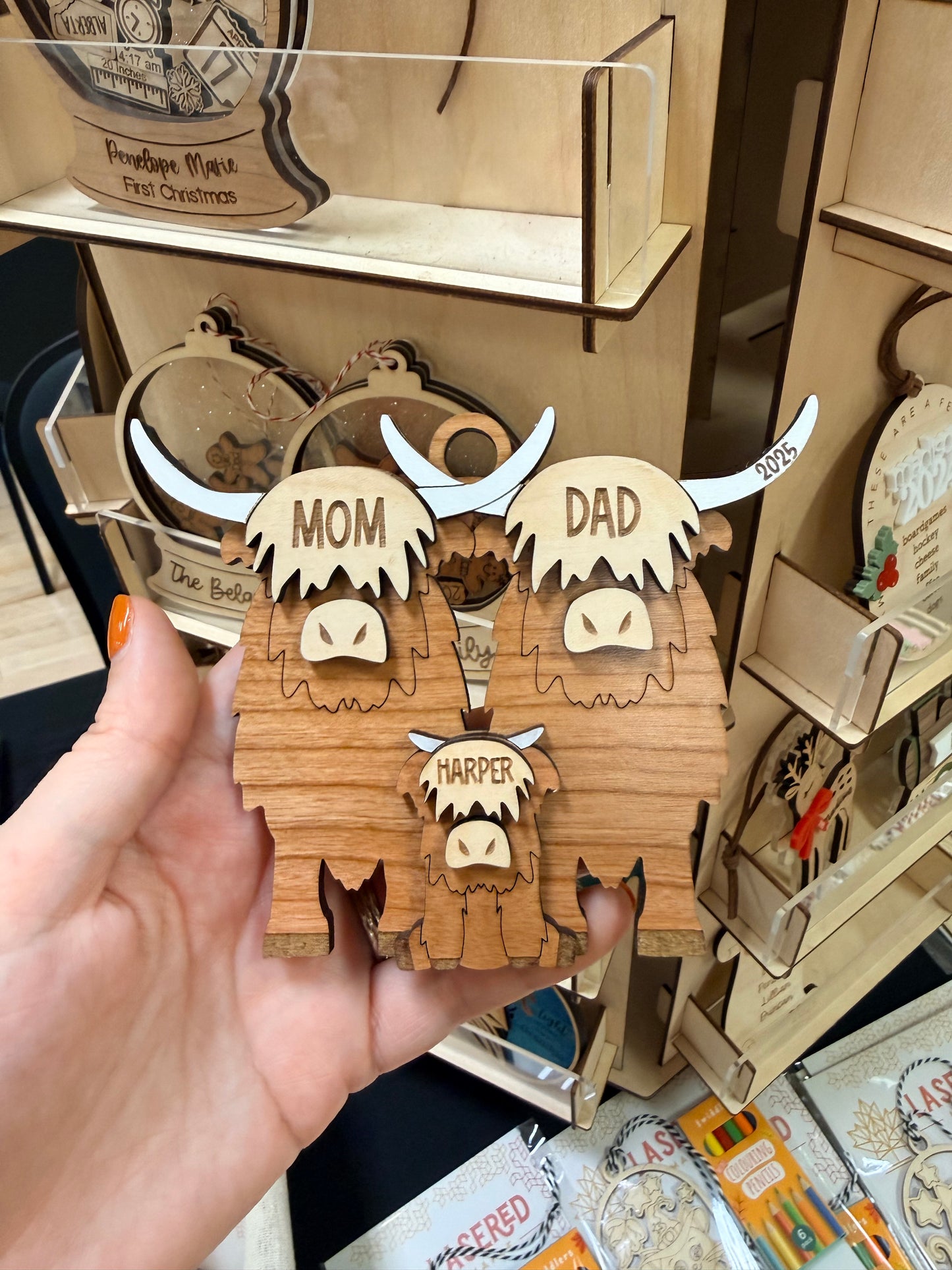 Highland Cow Family Ornament