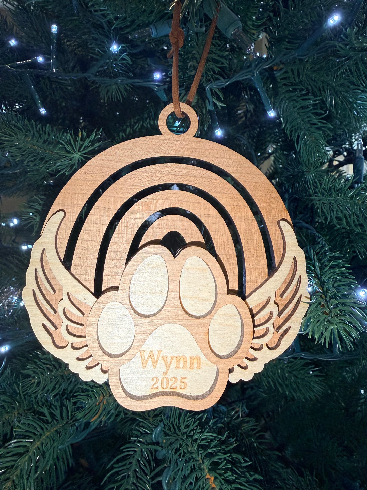 Rainbow Bridge Paw Memorial Ornament