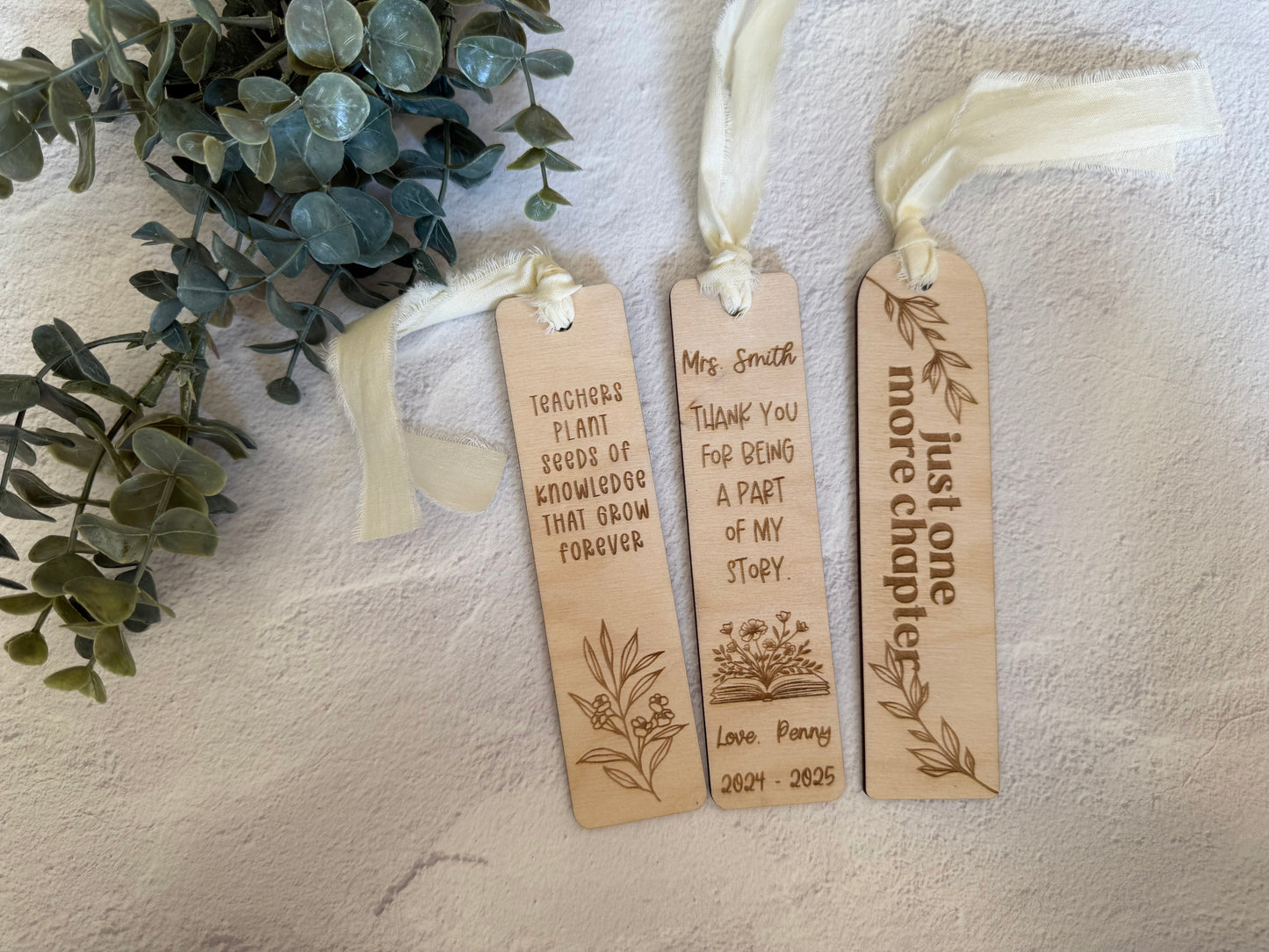 Teachers' Appreciation Wooden Bookmark Set - Set of 3