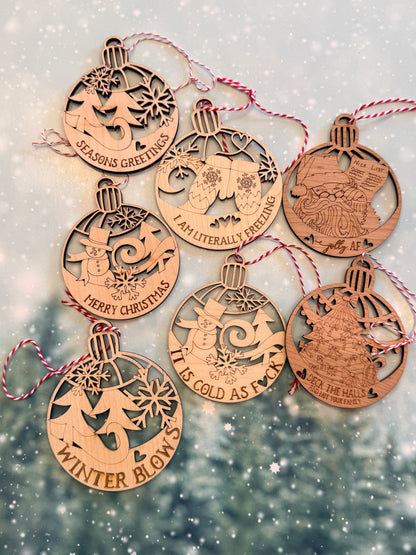 Naught & Nice Ornaments- Retiring Collection