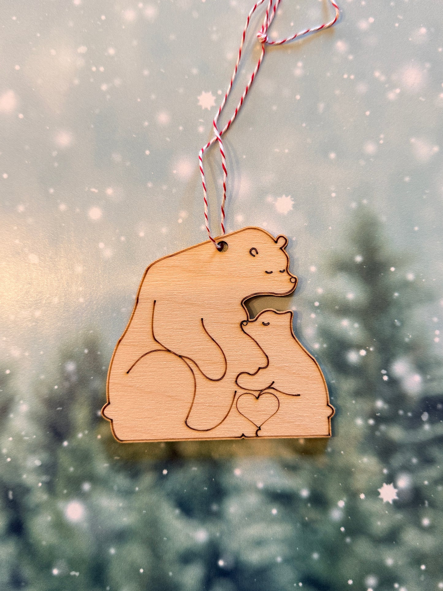 Polar Bear Family Ornaments — CLEARANCE