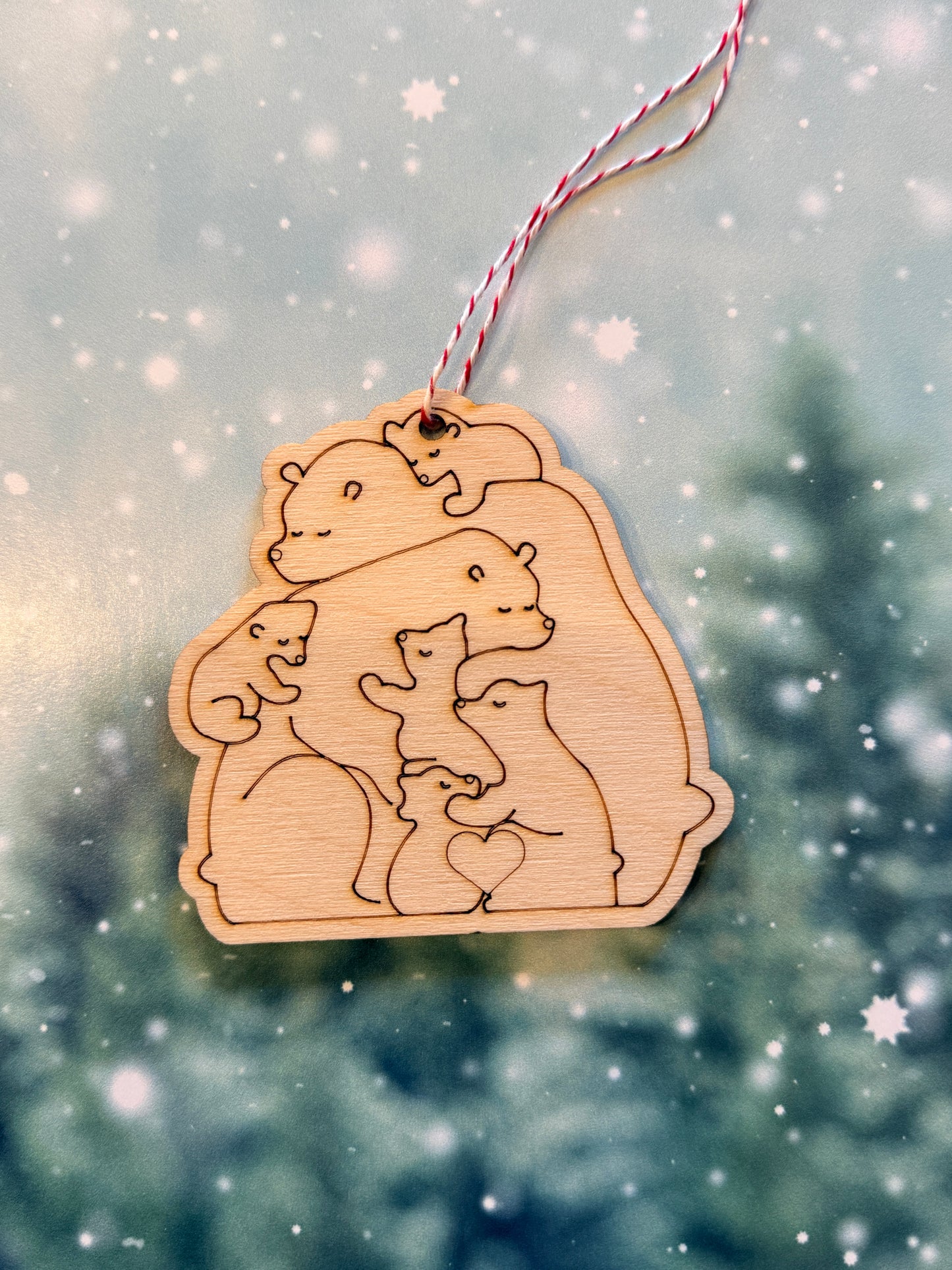 Polar Bear Family Ornaments — CLEARANCE