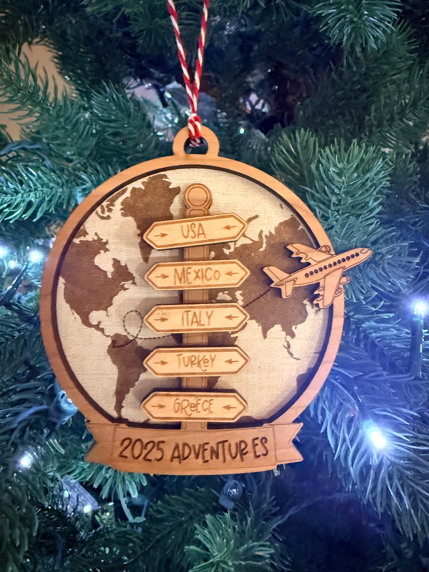 2025 Adventures- Custom travel ornament