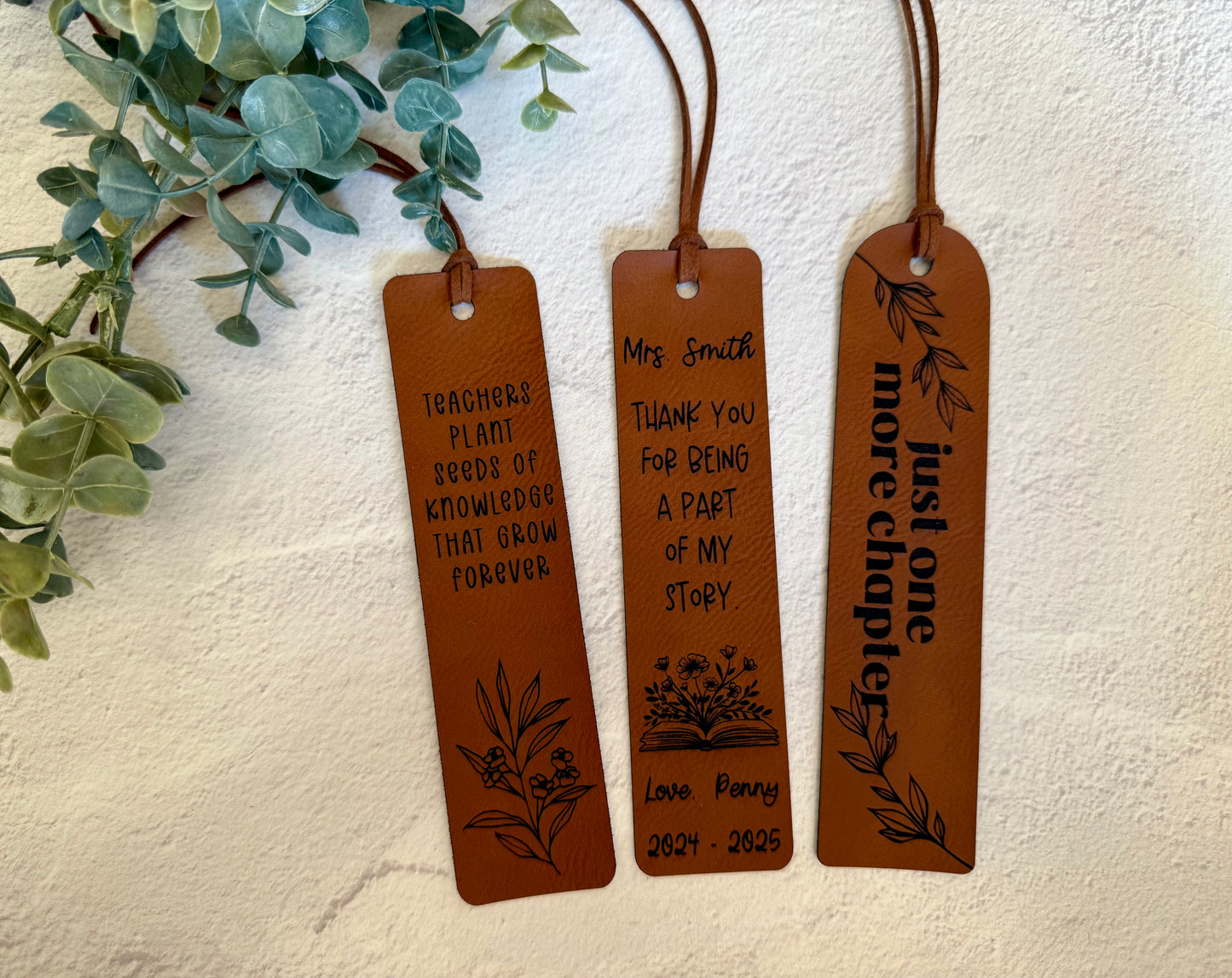 Teachers' Appreciation Leatherette Bookmark Set - Set of 3