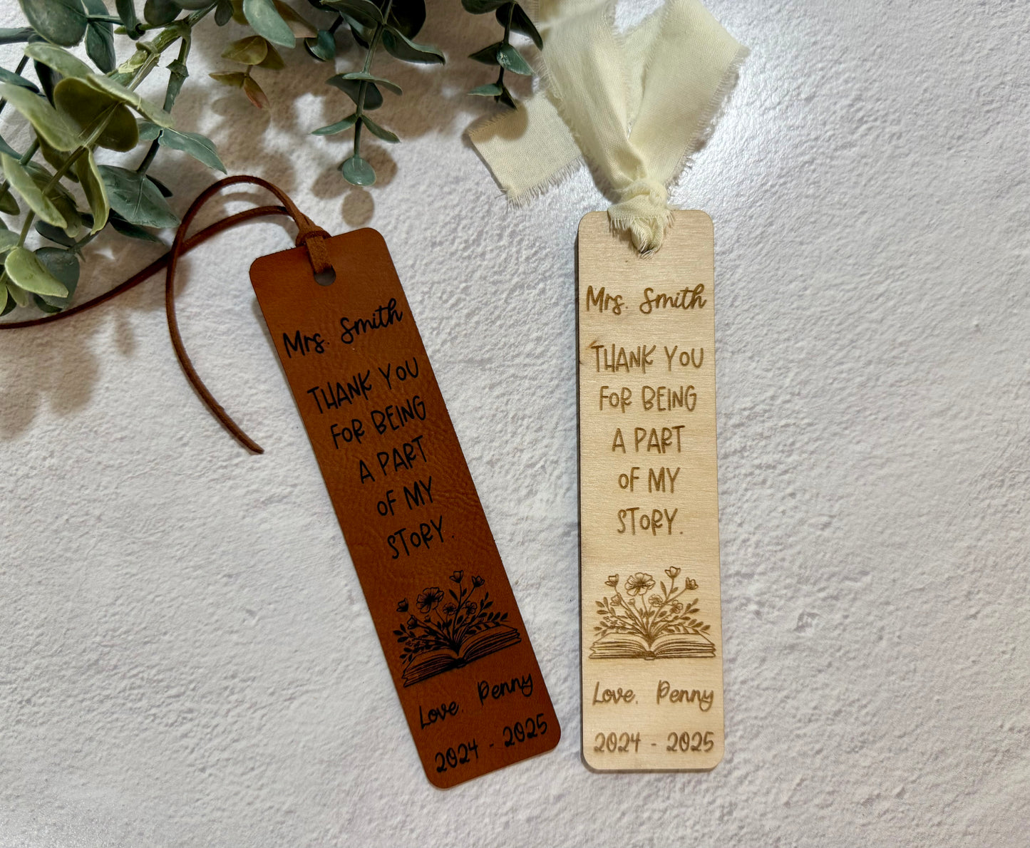 Personalized Teacher Appreciation Book Marks