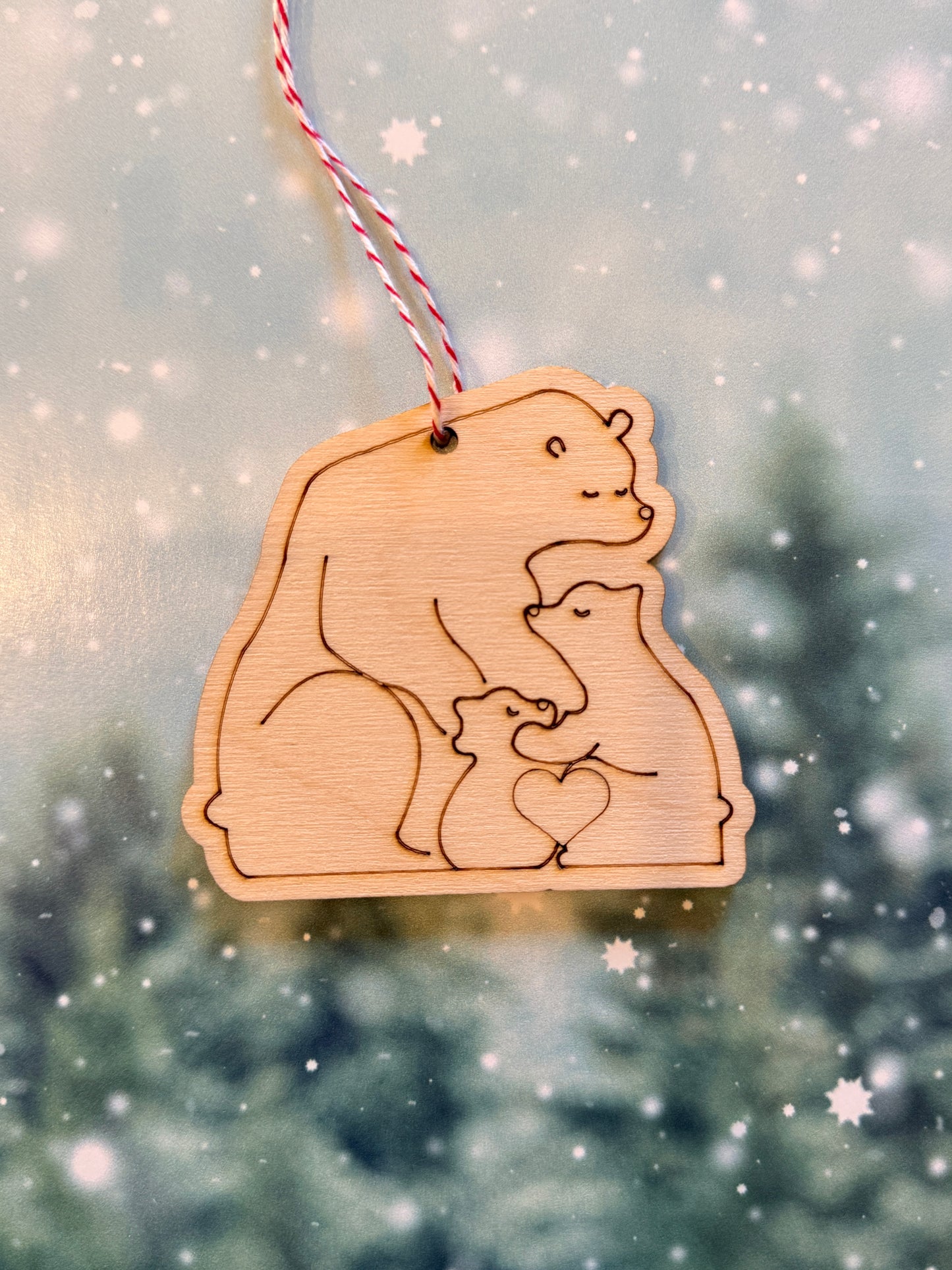 Polar Bear Family Ornaments — CLEARANCE
