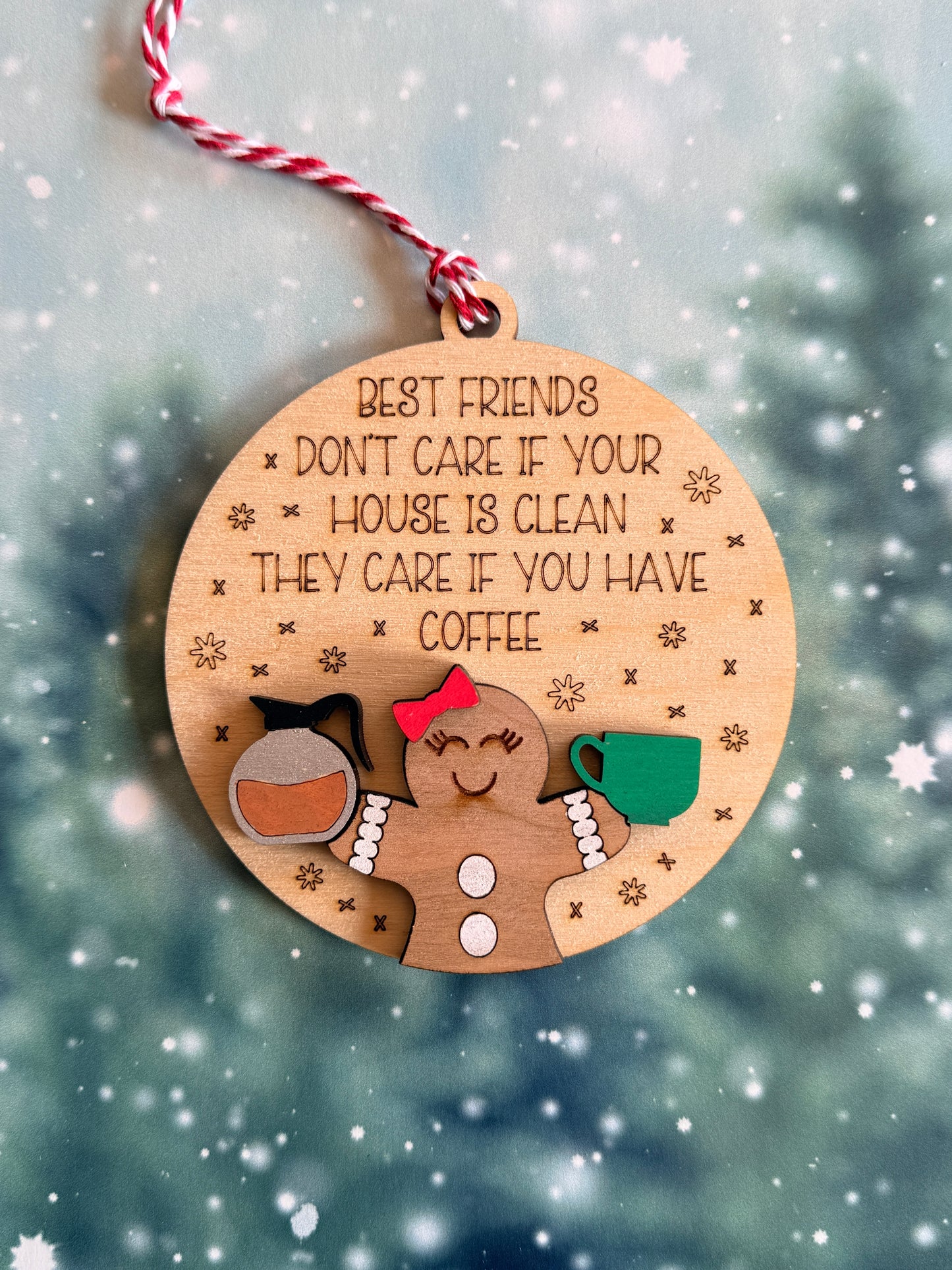 Best Friends Coffee & Wine Christmas Ornament