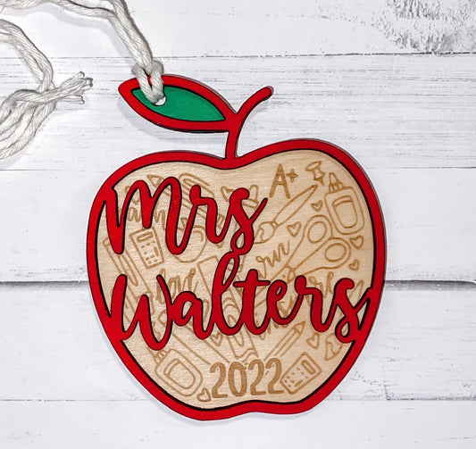 Apple Teacher Ornament