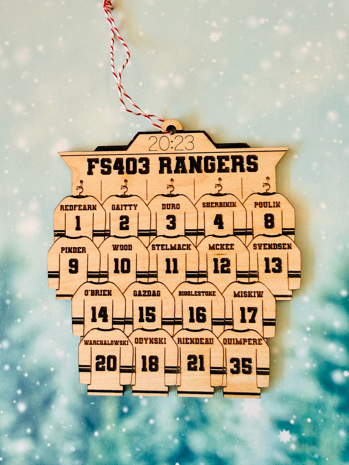 Custom Hockey Team Ornament