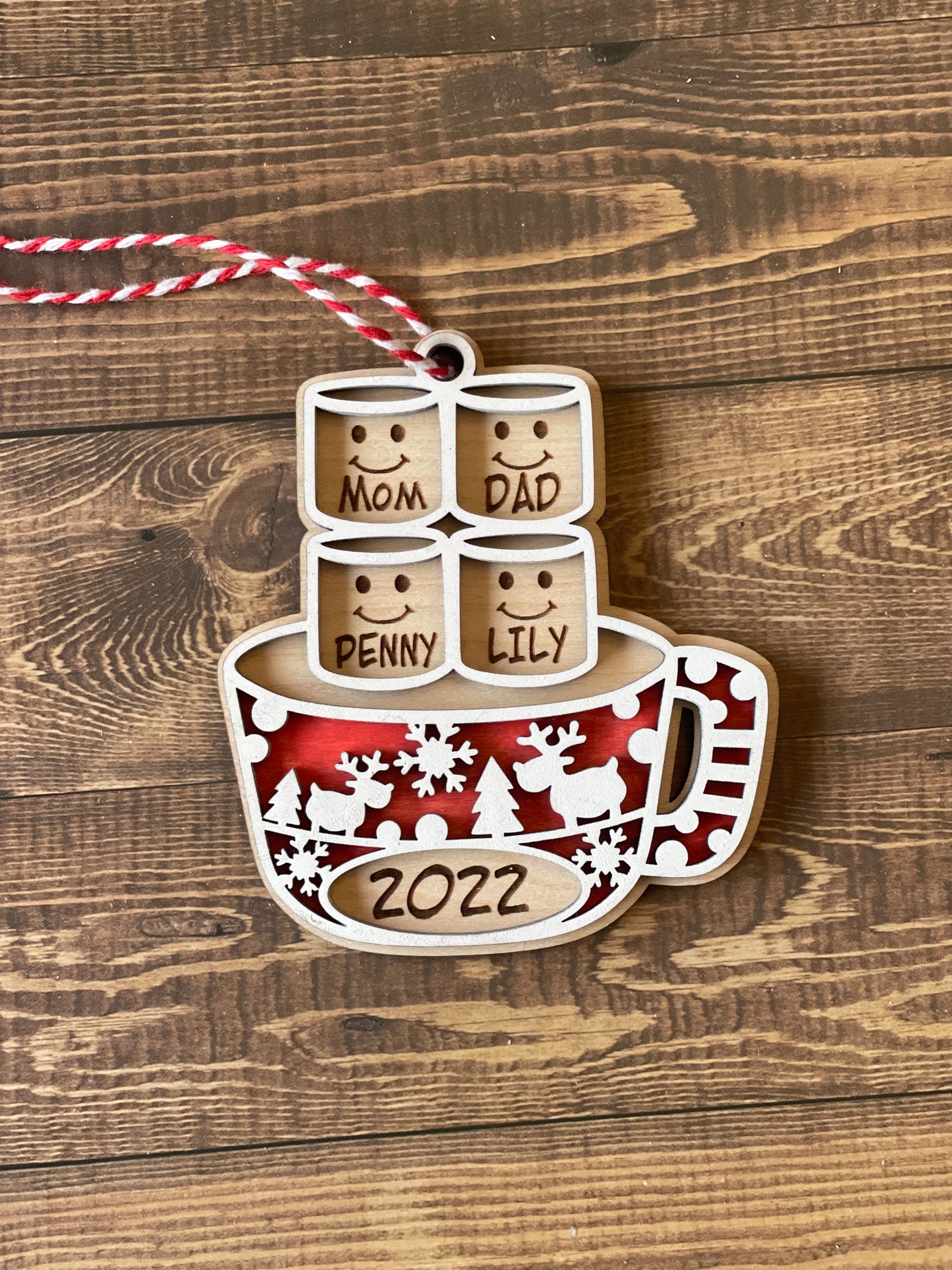 Marshmallow Family Ornament